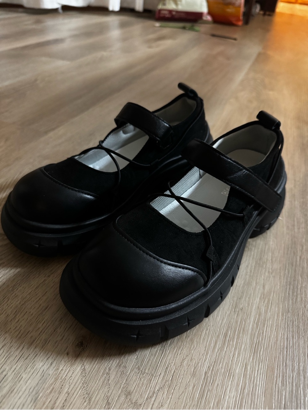Asyllum Black Mary Jane Chunky Sneakers